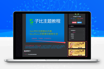 Zibll子比主题右侧图片广告代码-文章底部图片广告网站源码-CMS模板